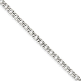 Sterling Silver 5.25mm Double 6 Side Diamond Cut Flat Link Curb Chain